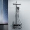 Modern Gun Grey Smart Thermostatic Shower System with LED Digital Display