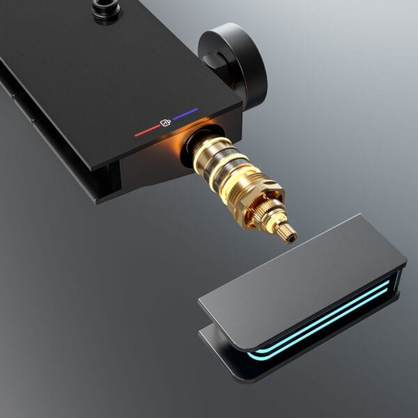 Modern Gun Grey Smart Thermostatic Shower System with LED Digital Display