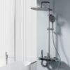 Modern Gun Grey Smart Thermostatic Shower System with LED Digital Display