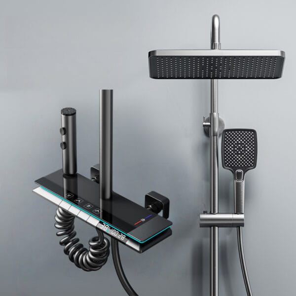 Smart Digital Thermostatic Shower System | Gun Grey