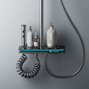Smart Digital Thermostatic Shower System Gun Grey | Wholesale B2B product image for B2B shower system sourcing