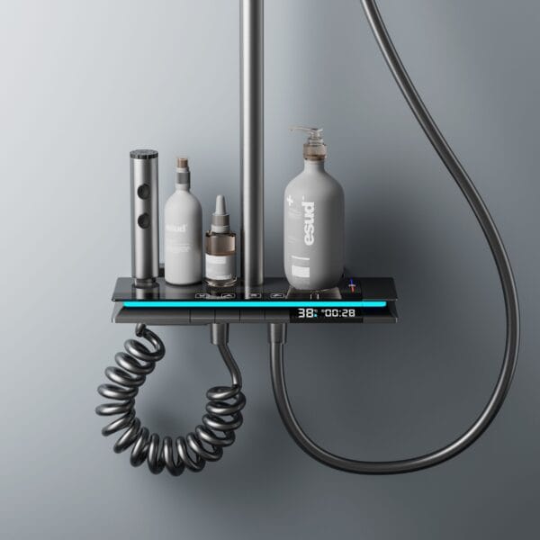 Smart Digital Thermostatic Shower System | Gun Grey