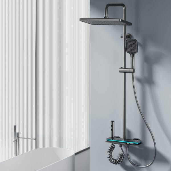 Smart Digital Thermostatic Shower System | Gun Grey