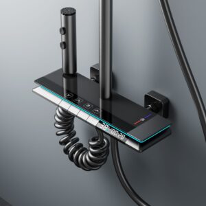 Smart Digital Thermostatic Shower System Gun Grey | Wholesale B2B product image for B2B shower system sourcing