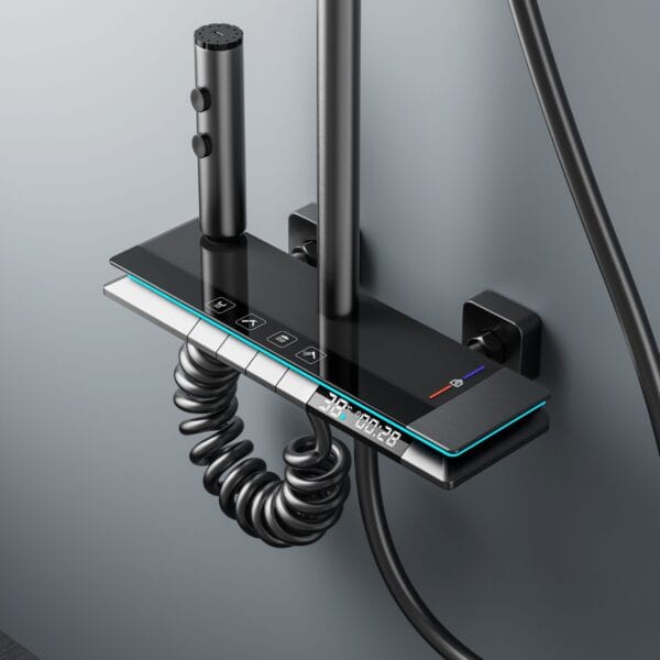 Smart Digital Thermostatic Shower System | Gun Grey