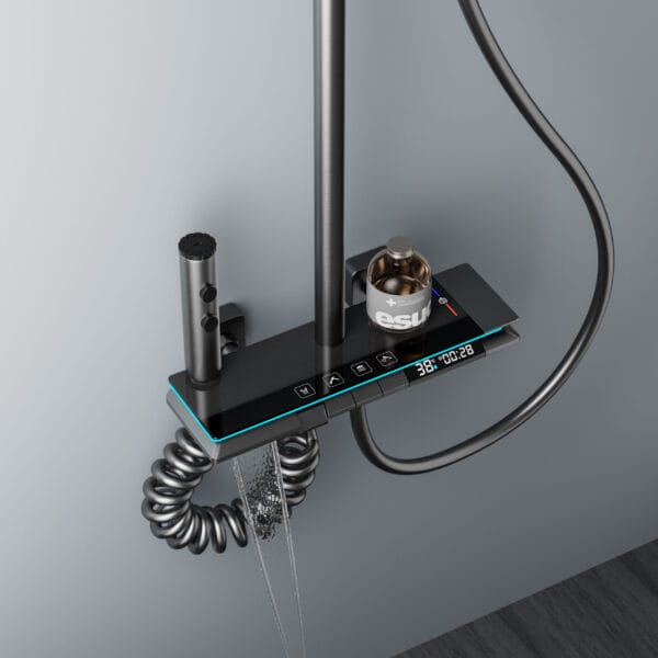 Smart Digital Thermostatic Shower System | Gun Grey