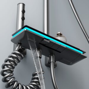 Smart Digital Thermostatic Shower System Gun Grey | Wholesale B2B product image for B2B shower system sourcing