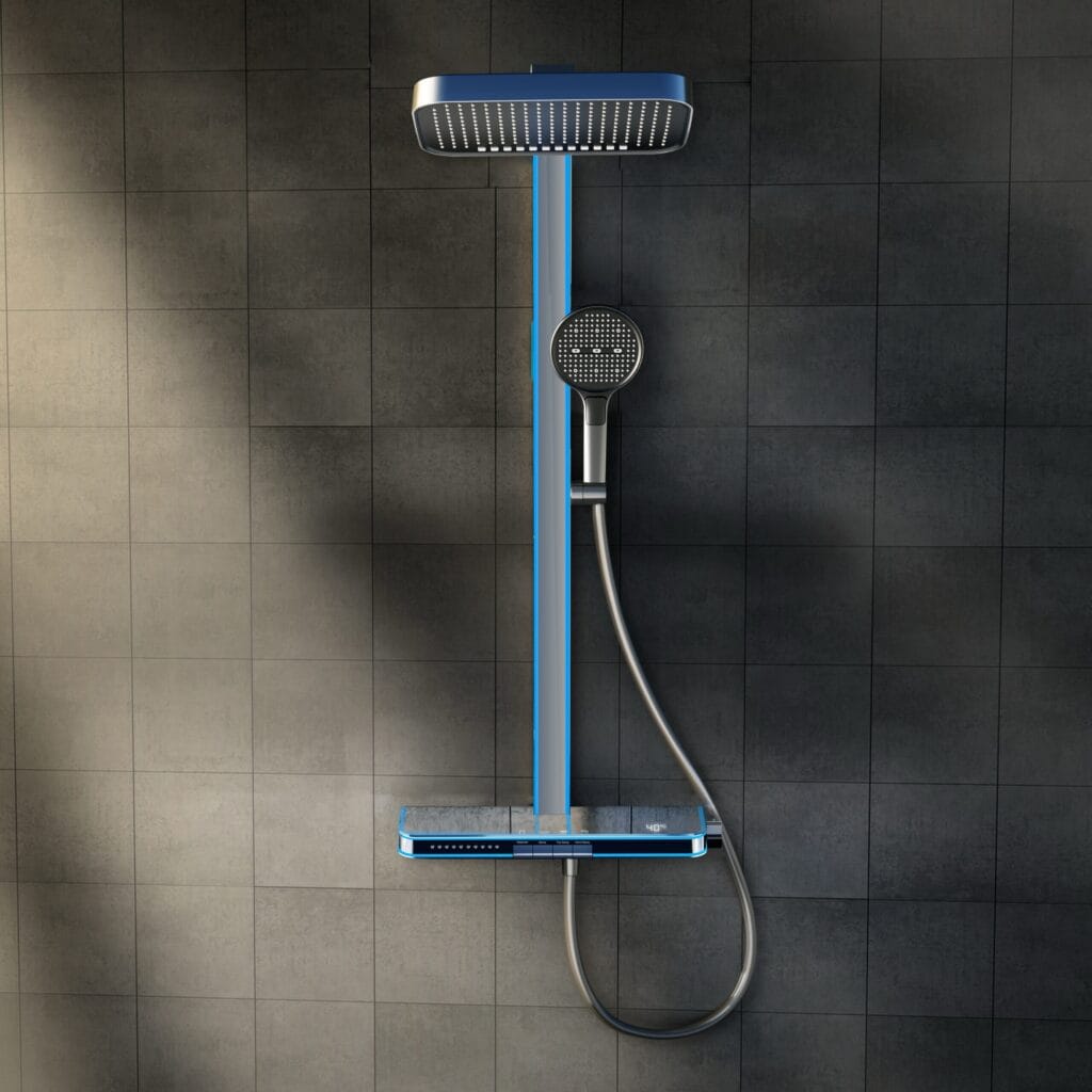 Gun Grey Digital LED Rainfall Waterfall Shower System | Wholesale