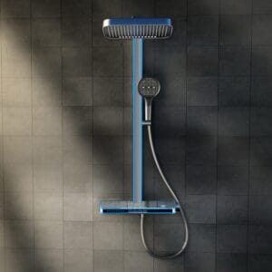 Gun Grey Digital LED Shower System with Rainfall & Waterfall