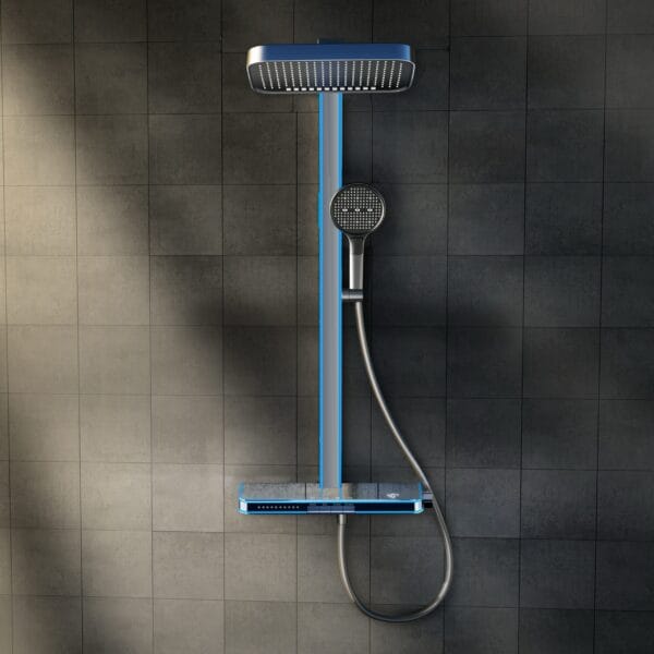 Gun Grey Digital LED Shower System with Rainfall & Waterfall