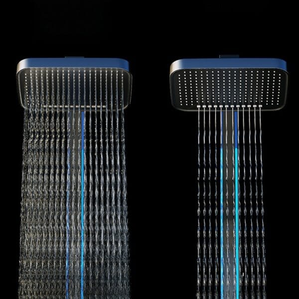 Gun Grey Digital LED Shower System with Rainfall & Waterfall