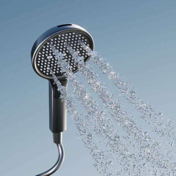 Gun Grey Digital LED Shower System with Rainfall & Waterfall
