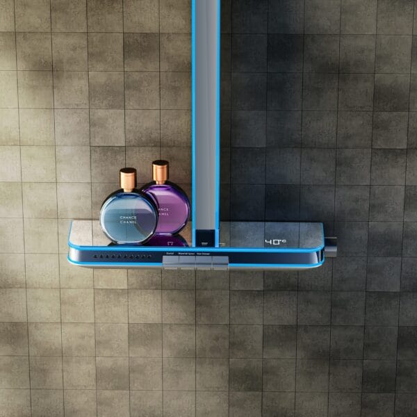 Gun Grey Digital LED Shower System with Rainfall & Waterfall