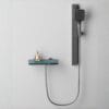 Gun Grey Digital Thermostatic Shower System with Integrated Shelf