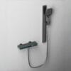 Gun Grey Digital Thermostatic Shower System with Integrated Shelf