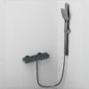 Gun Grey Digital Thermostatic Shower System with Integrated Shelf