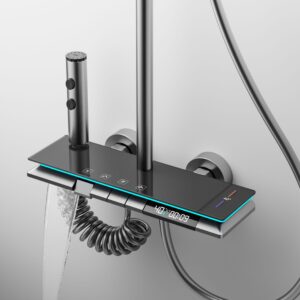 Wholesale Premium Digital Thermostatic LED Rainfall Shower System product image for B2B shower system sourcing