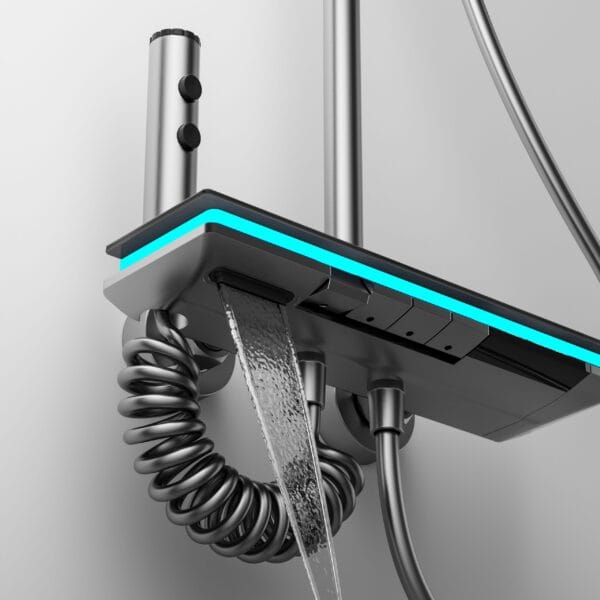 Premium Digital Thermostatic Shower System with LED & Rainfall