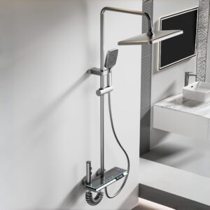Wholesale Premium Digital Thermostatic LED Rainfall Shower System product image for B2B shower system sourcing