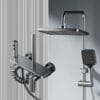 Gun Grey Digital LED Shower System with Integrated Shelf & Waterfall Spout