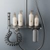 Gun Grey Digital LED Shower System with Integrated Shelf & Waterfall Spout