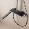 Gun Grey Digital LED Thermostatic Shower System with Tub Spout