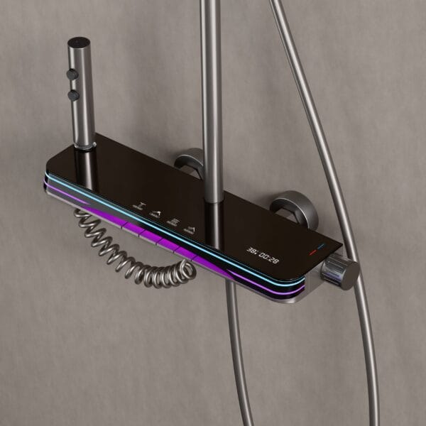 Gun Grey LED Digital Smart Shower System