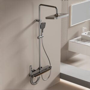Wholesale Digital LED Thermostatic Shower System with Smart Shelf product image for B2B shower system sourcing