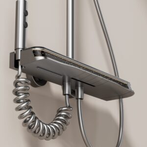 Wholesale Digital LED Thermostatic Shower System with Smart Shelf product image for B2B shower system sourcing