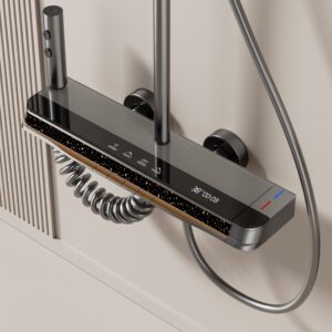 Wholesale Digital LED Thermostatic Shower System with Smart Shelf product image for B2B shower system sourcing
