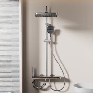 Digital LED Thermostatic Shower System with Smart Shelf