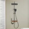 Gun Grey Smart LED Digital Shower System with Shelf