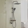 Gun Grey Smart LED Digital Shower System with Shelf