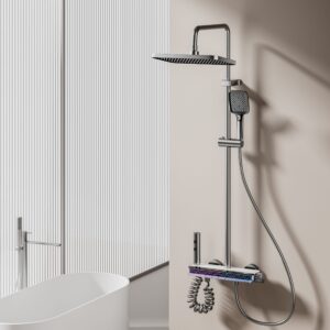 Digital LED Thermostatic Rainfall Shower System product image for B2B shower system sourcing