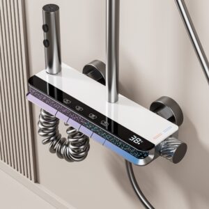 Digital LED Thermostatic Rainfall Shower System product image for B2B shower system sourcing