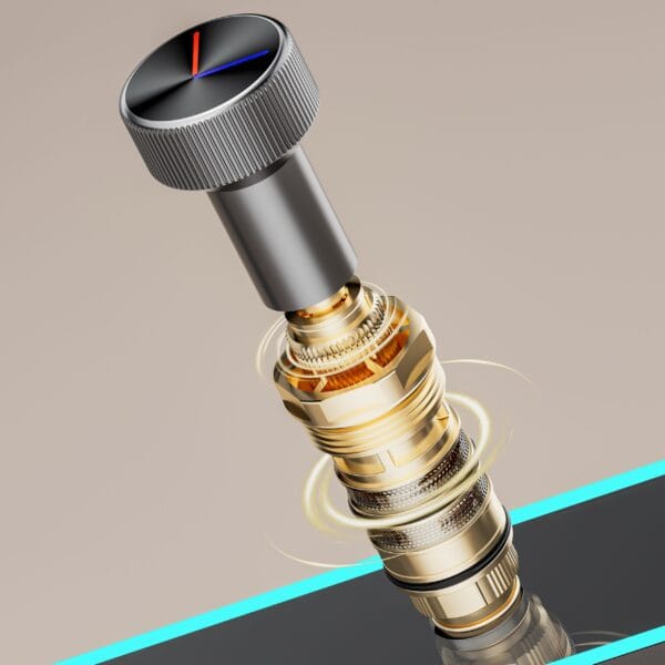 Digital LED Thermostatic Shower System with Integrated Shelf