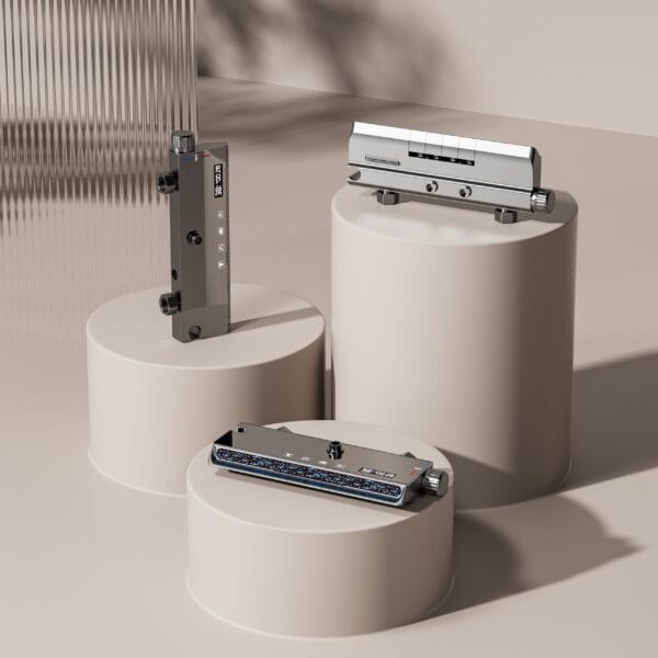 Gun Gray Digital Thermostatic Shower System with LED Display
