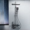 Luxury Digital Thermostatic Shower System with Waterfall Spout & Integrated Shelf