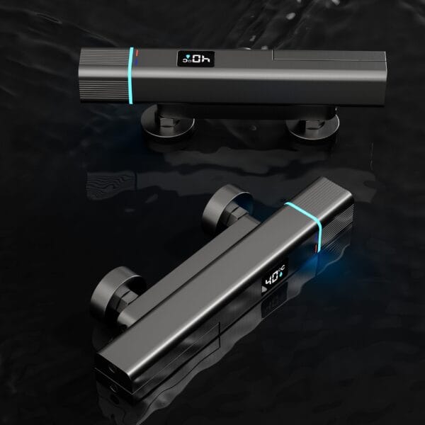 Modern Digital Thermostatic Shower Mixer with Integrated Spout