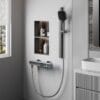 Modern Digital Thermostatic Shower Mixer with Integrated Spout