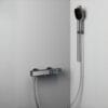 Modern Digital Thermostatic Shower Mixer with Integrated Spout
