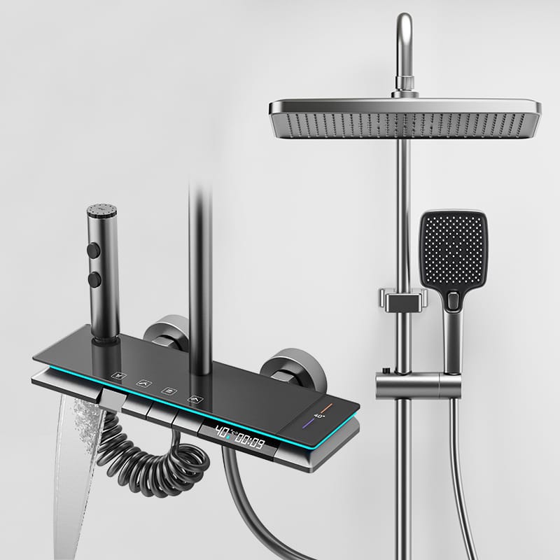 Smart Digital LED Shower System with Waterfall Spout for B2B