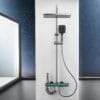 Smart Digital LED Shower System with Waterfall Spout & Integrated Shelf