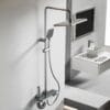 Smart Digital LED Shower System with Waterfall Spout & Integrated Shelf