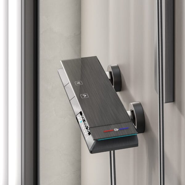 Smart Digital Thermostatic Shower System with Integrated Shelf