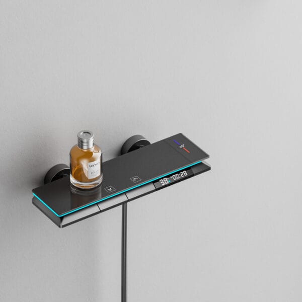 Smart Digital Thermostatic Shower System with Integrated Shelf