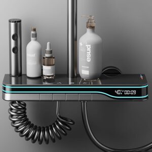 Smart Digital Thermostatic Shower System with Rainfall & Waterfall Spout product image for B2B shower system.