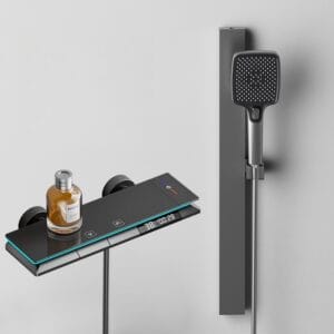 Smart Digital Thermostatic Shower System with Integrated Shelf