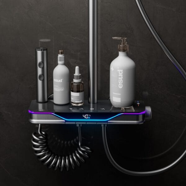Zenith Smart Digital LED Thermostatic Shower System with Waterfall Spout
