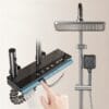 Luxury Digital Thermostatic Shower System with Integrated Shelf & LED